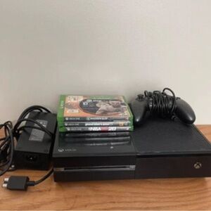 Xbox Black Gaming Console with Controller and Games